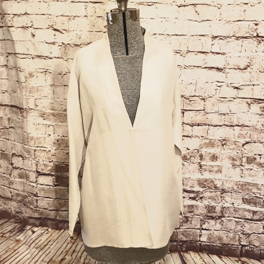 Eileen Fisher 100% Silk Kimono Cardigan Open Front Medium